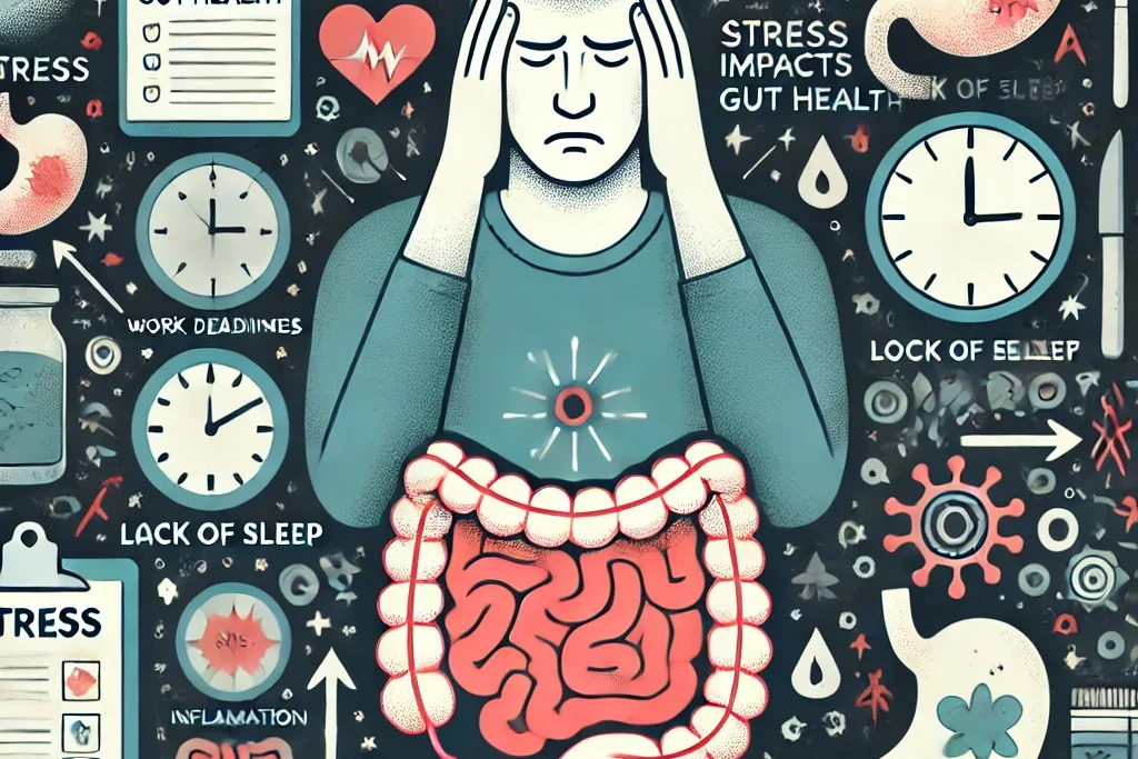 Stress impacts on the gut health